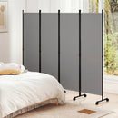 4-Panel Room Divider with Lockable Wheels - 87" x 68"