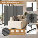 4-Panel Room Divider with Lockable Wheels - 87" x 68"