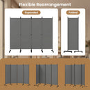 4-Panel Room Divider with Lockable Wheels - 87" x 68"