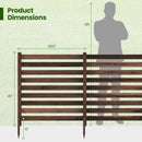 4-Panel Wooden Outdoor Privacy Fence with Ground Stakes