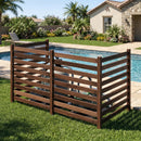 4-Panel Wooden Outdoor Privacy Fence with Ground Stakes