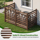 4-Panel Wooden Outdoor Privacy Fence with Ground Stakes