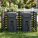 4-Panel Wooden Outdoor Privacy Fence with Ground Stakes