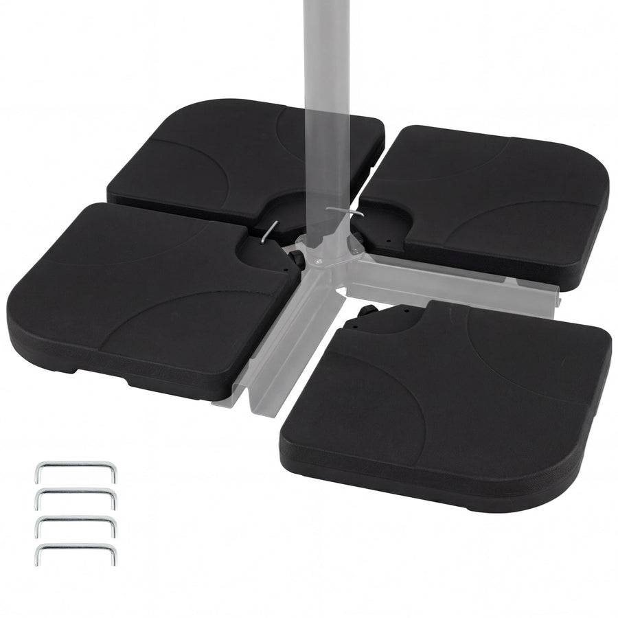 4-Piece Cantilever Offset Base 164 LBS Heavy-Duty Square with U-Locking Pins-Black