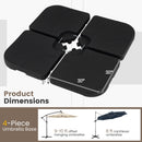 4-Piece Cantilever Offset Base 164 LBS Heavy-Duty Square with U-Locking Pins-Black