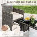 4 Piece Patio Conversation Set Rattan Chair Loveseat and Table Set