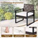 4-Piece Patio Conversation Set with Acacia Coffee Table