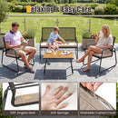 4-Piece Patio Furniture Set with Acacia Wood Coffee Table