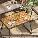 4-Piece Patio Furniture Set with Acacia Wood Coffee Table
