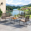 4-Piece Patio Furniture Set with Acacia Wood Coffee Table