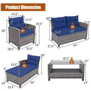 4-Piece Outdoor Sectional Sofa Set with Coffee Table
