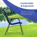 4 Pieces Stackable Patio Dining Chairs Set with Armrest