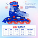 4-Size Adjustable Illuminating Kids Inline Skates with Light Up Wheels