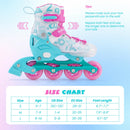 4-Size Adjustable Illuminating Kids Inline Skates with Light Up Wheels