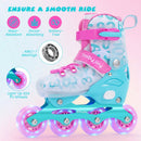4-Size Adjustable Kids Inline Skates for Beginners Ages 5-7