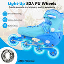 4-Size Adjustable Light-Up Inline Skates for Toddlers Ages 5-7