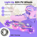4-Size Adjustable Light-Up Inline Skates for Toddlers Ages 5-7