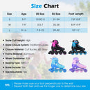 4-Size Adjustable Light-Up Kids Inline Skates for Kids Ages 7-9