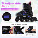 4 Sizes Adjustable Blade Roller with Light-up Wheels for Youth