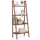 4-Tier Bamboo Ladder Bookshelf 58 Inch - Walnut