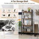 4-Tier Bookshelf with Metal Frame and Adjustable Foot Pads