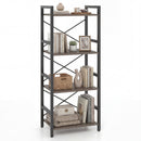 4-Tier Bookshelf Narrow Freestanding Display Shelf with Metal Frame