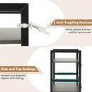 4-Tier Bookshelf Narrow Freestanding Display Shelf with Metal Frame