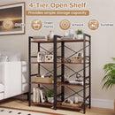 4-Tier Bookshelf Narrow Freestanding Display Shelf with Metal Frame