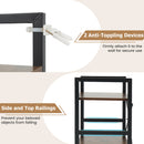4-Tier Bookshelf Narrow Freestanding Display Shelf with Metal Frame