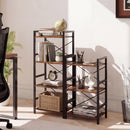 4-Tier Bookshelf Narrow Freestanding Display Shelf with Metal Frame