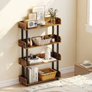 4-Tier Bookshelf Open Bookcase with Anti-Tipping Kit Industrial Storage Unit