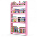 4-Tier Wall Mounted Bookshelf with Safety Rails