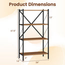 4-Tier Bookshelf with Heavy-Duty Metal Frame