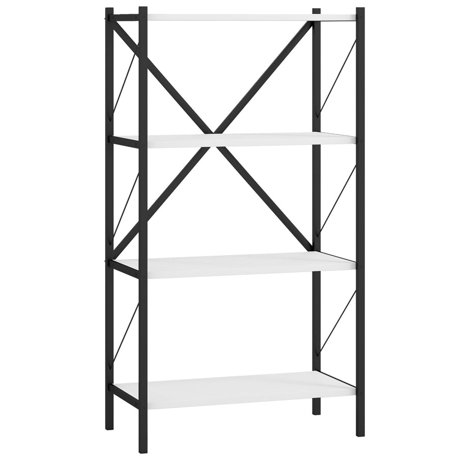 4-Tier Bookshelf with Heavy-Duty Metal Frame