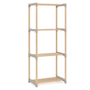 5-Tier Pine Wood Bookshelf with Open Shelves