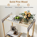 5-Tier Pine Wood Bookshelf with Open Shelves