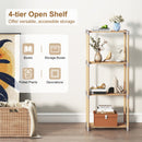 5-Tier Pine Wood Bookshelf with Open Shelves