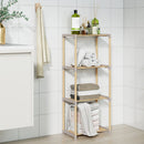 5-Tier Pine Wood Bookshelf with Open Shelves