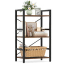 4-Tier Bookshelf with Metal Frame and Wooden Storage Racks for Study