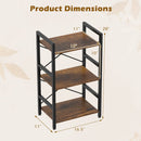 4-Tier Bookshelf with Metal Frame and Wooden Storage Racks for Study