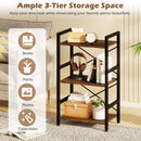 4-Tier Bookshelf with Metal Frame and Wooden Storage Racks for Study