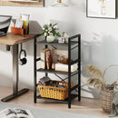 4-Tier Bookshelf with Metal Frame and Wooden Storage Racks for Study