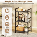 4-Tier Bookshelf with Metal Frame and Wooden Storage Racks for Study