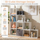 4-Tier Bookshelf with 10 Cube Storage and Anti-Tip Kit