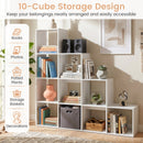 4-Tier Bookshelf with 10 Cube Storage and Anti-Tip Kit