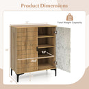 4 Tier Farmhouse Shoe Storage Cabinet with Removable Shelves and Metal Legs