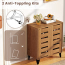 4-Tier Farmhouse Shoe Organizer with Louvered Door