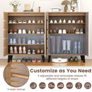 4-Tier Farmhouse Shoe Organizer with Louvered Door