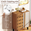 4-Tier Farmhouse Shoe Organizer with Louvered Door