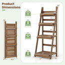 4-Tier Foldable Plant Stand with Slatted Shelves